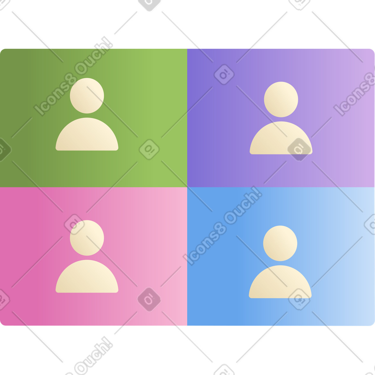 Online meeting window illustration in Silky style download in PNG, SVG