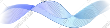 3D 蓝色空灵丝滑波浪 PNG, SVG