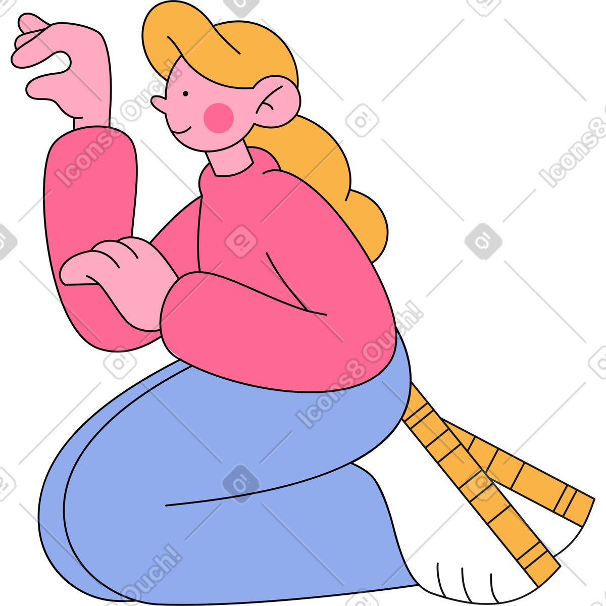 Ilustración Chica en estilo Bloom a descargar en PNG y SVG