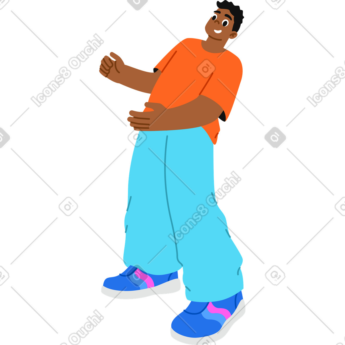 Uomo che tiene qualcosa illustrazione in stile Active scarica in PNG, SVG