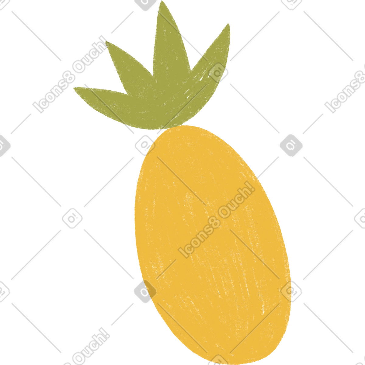 Yellow pineapple illustrazione in stile Tutti scarica in PNG, SVG