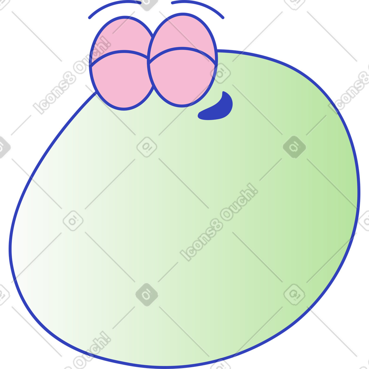 Dot with closed eyes illustration in Eyeful style download in PNG, SVG