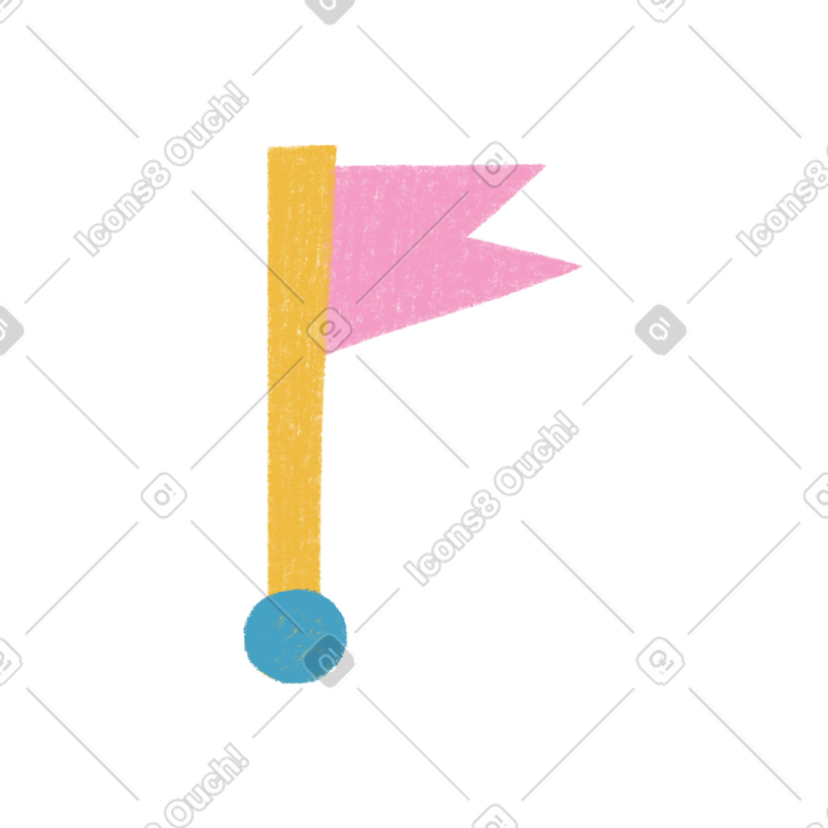 Pink flag illustration in Tutti style download in PNG, SVG