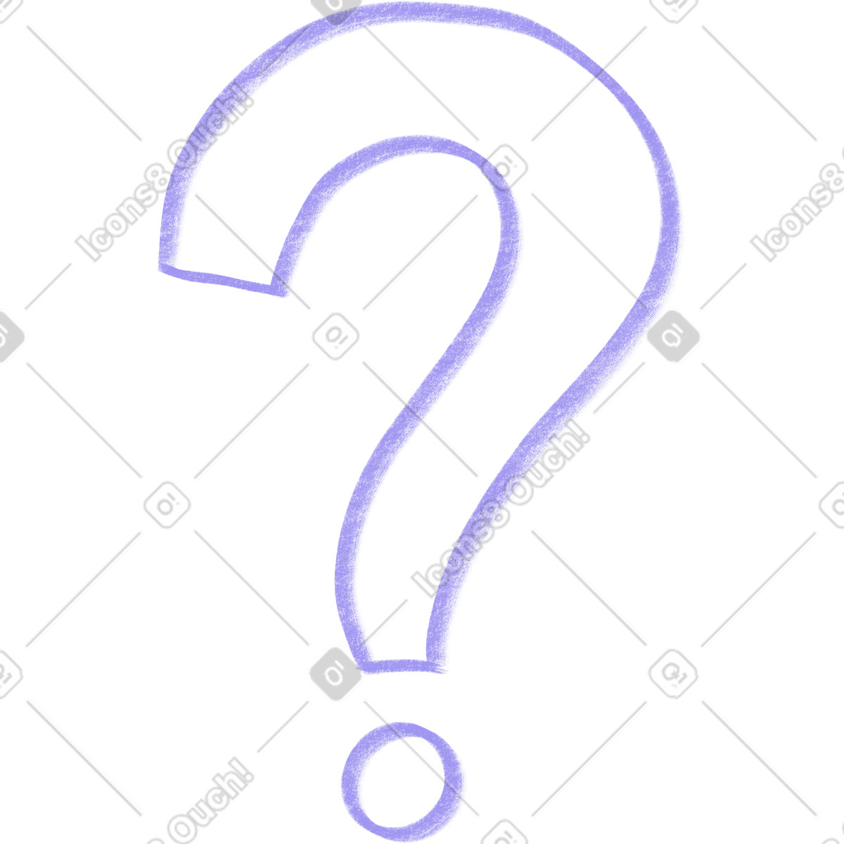 Blue question mark illustration in Doodle style download in PNG, SVG