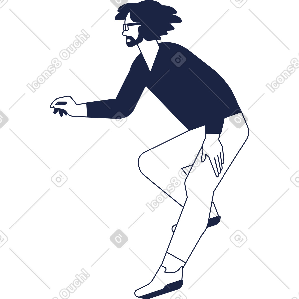 Ilustração animada de Man sitting em no estilo Urban Line para baixar em GIF, Lottie (JSON), AE