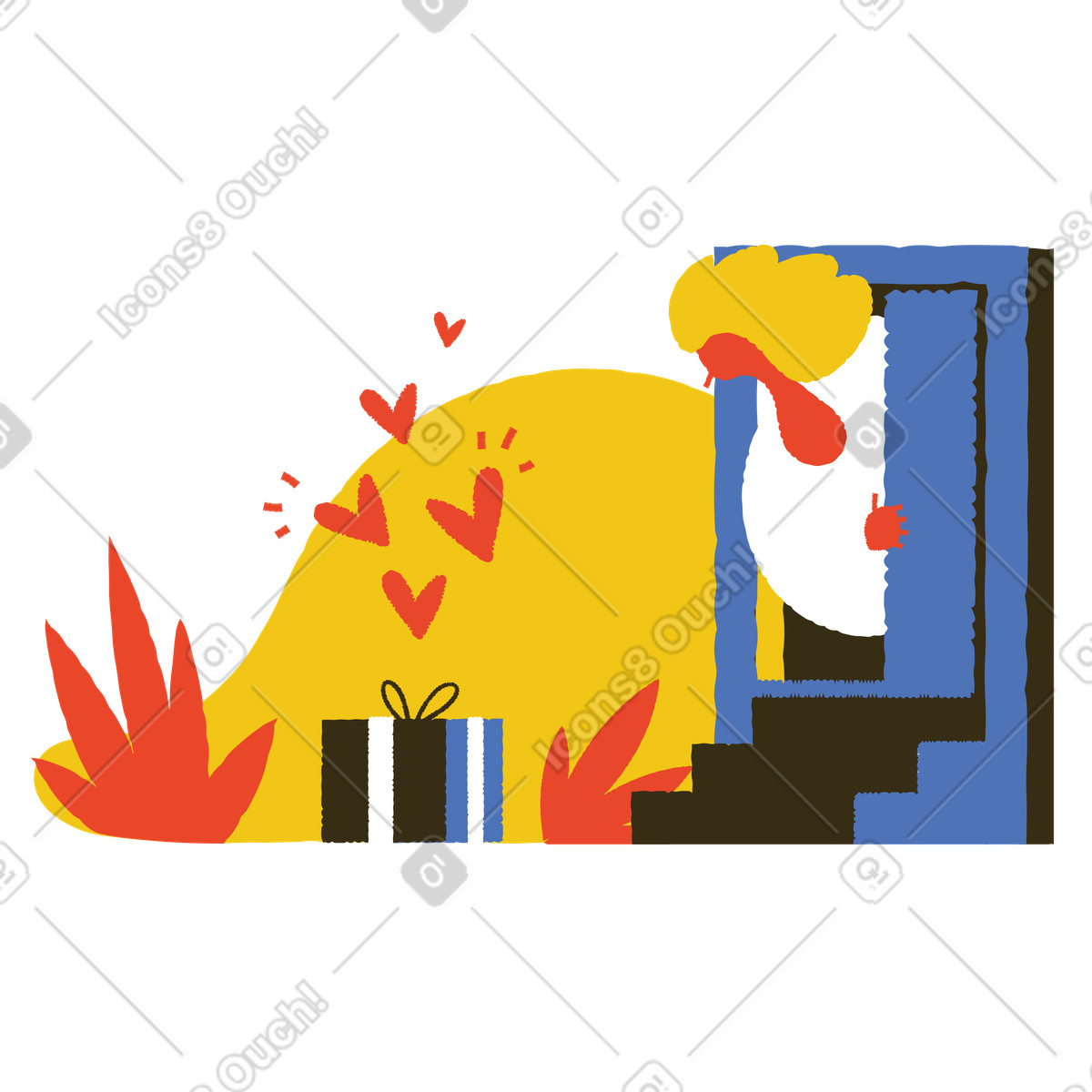Presenta con amore illustrazione in stile Bermuda scarica in PNG, SVG
