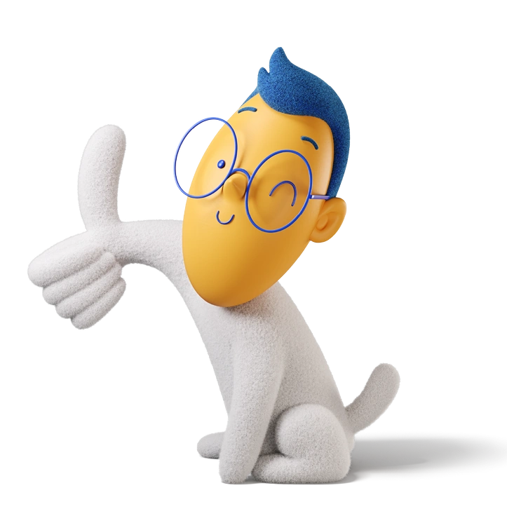 A cheerful character giving a thumbs up - 3D Buddy style illustration