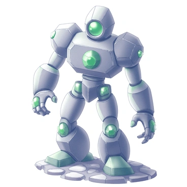 A golem made entirely of vibrant gemstones sparkling in the sunlight.