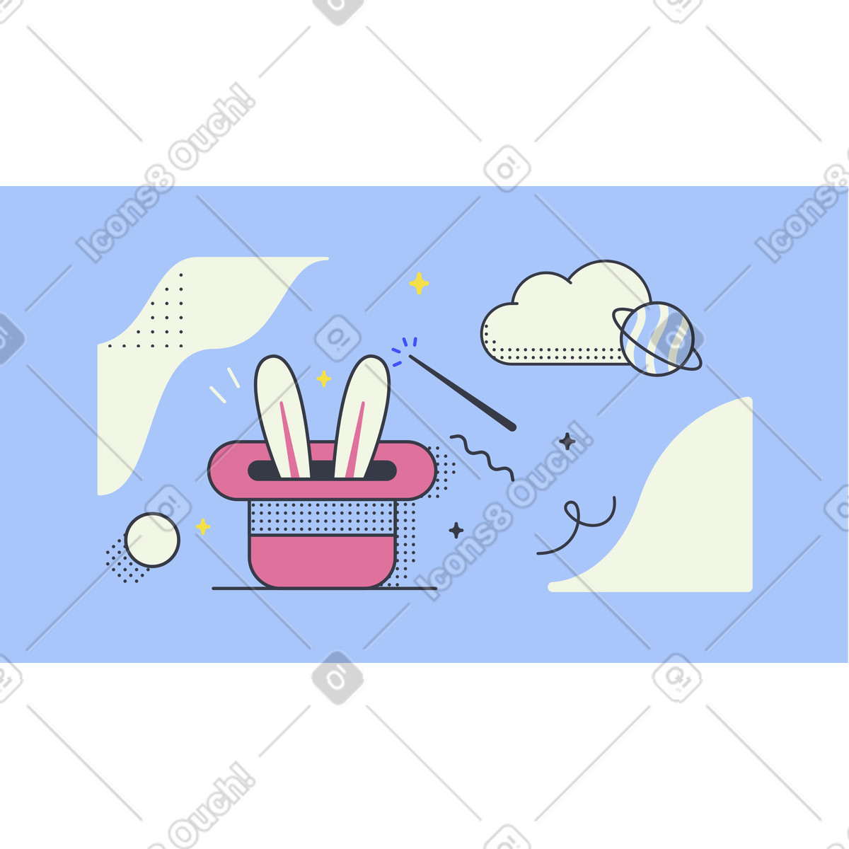Magic tricks illustration in Abstract style download in PNG, SVG