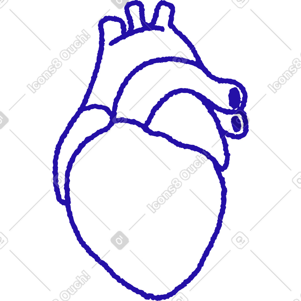Human heart illustration in Whimsy style download in PNG, SVG