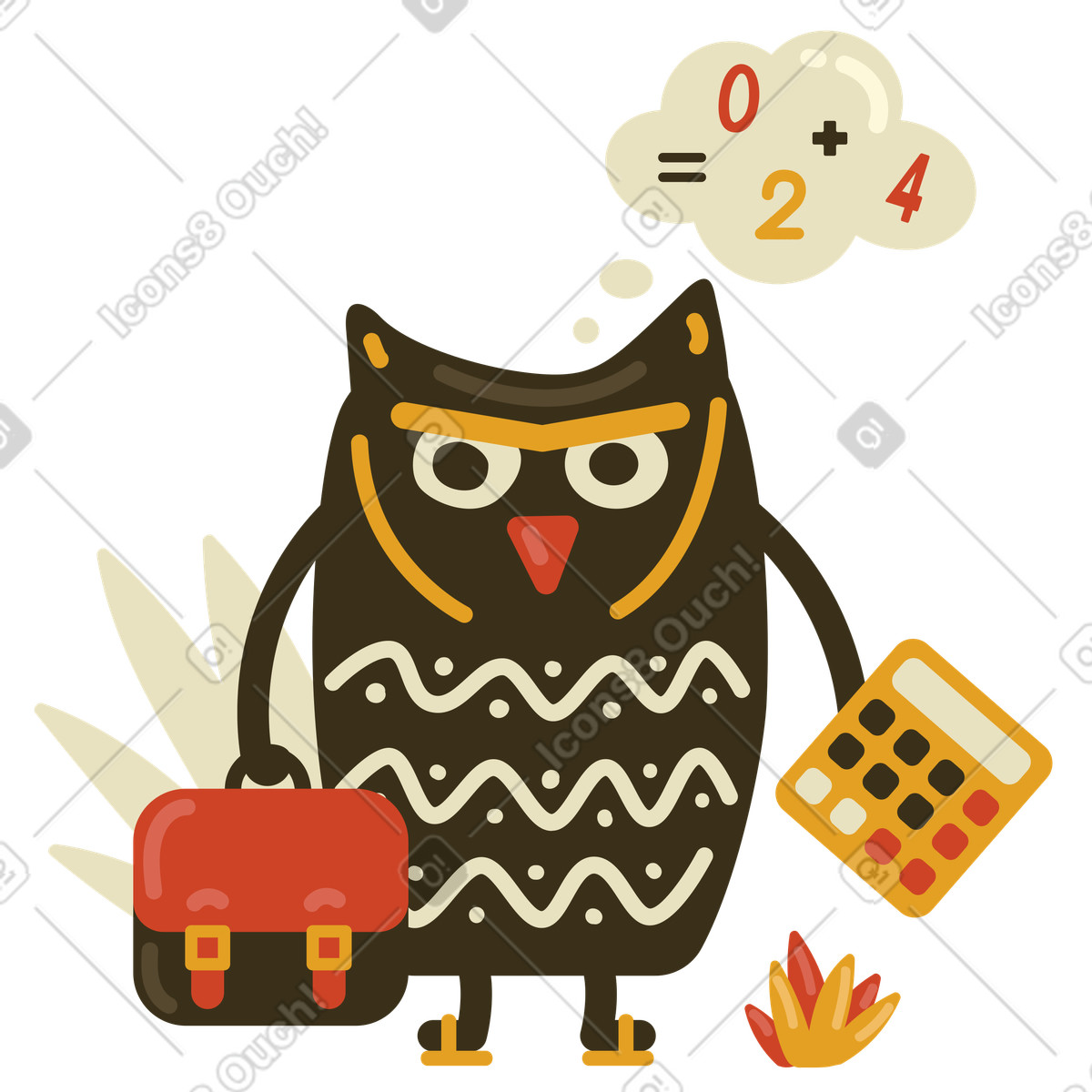 Accountant with briefcase and calculator illustration in PNG, SVG
