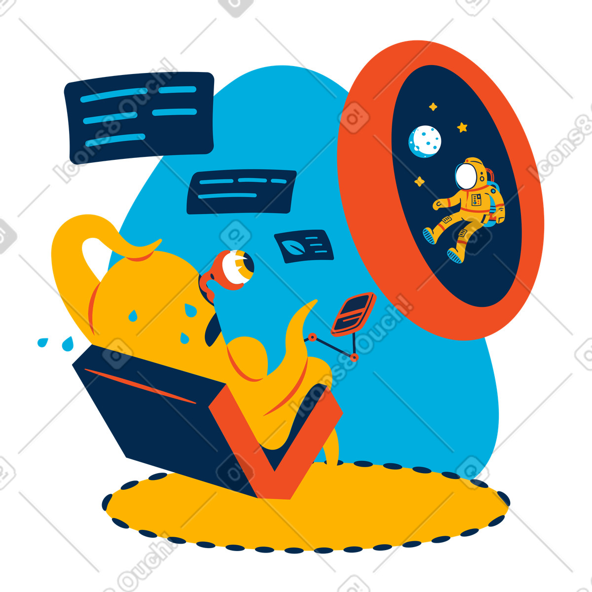 Ilustración Civilización extraterrestre en estilo Flame a descargar en PNG y SVG