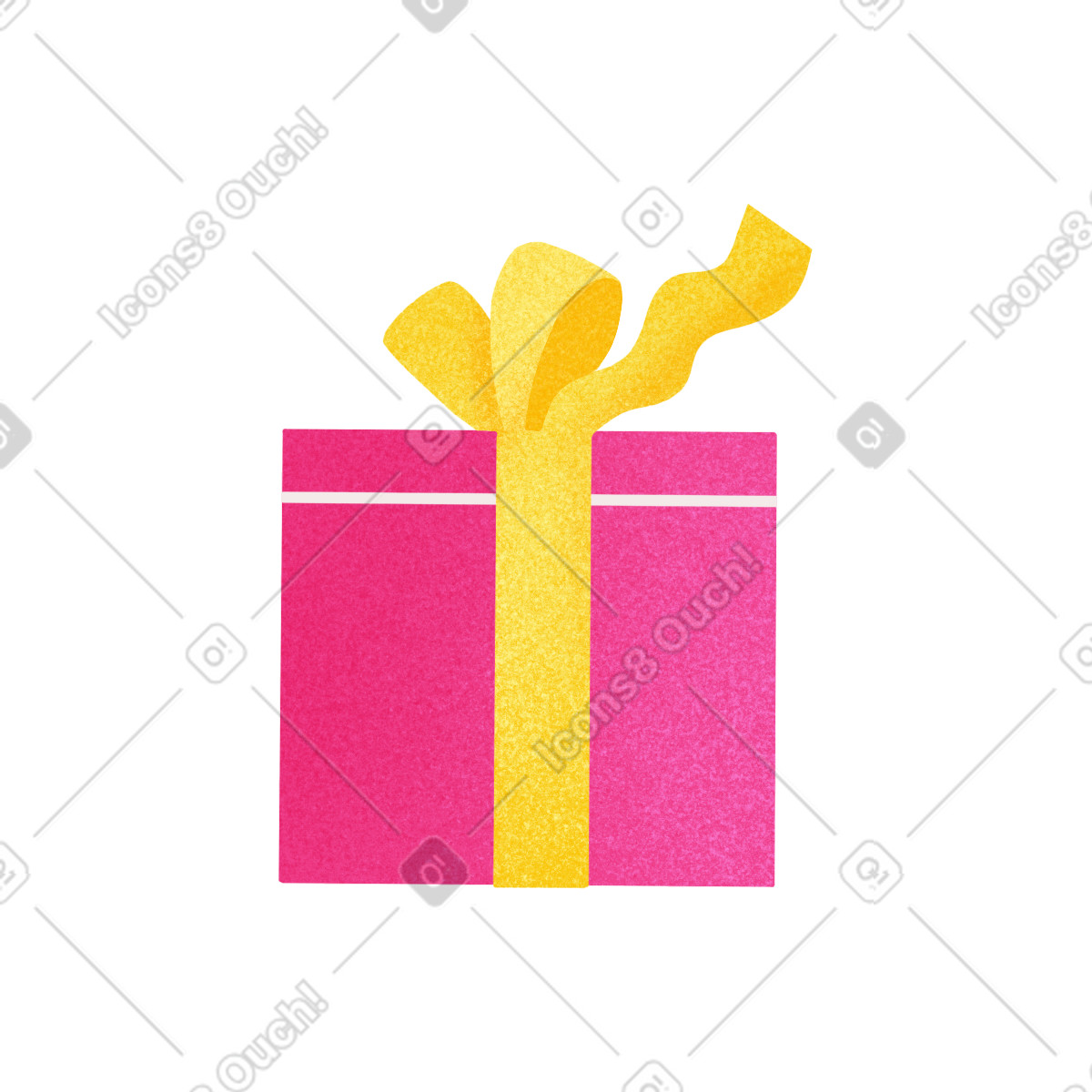 Ilustración Pink gift box with yellow bow en estilo Willowy a descargar en PNG y SVG