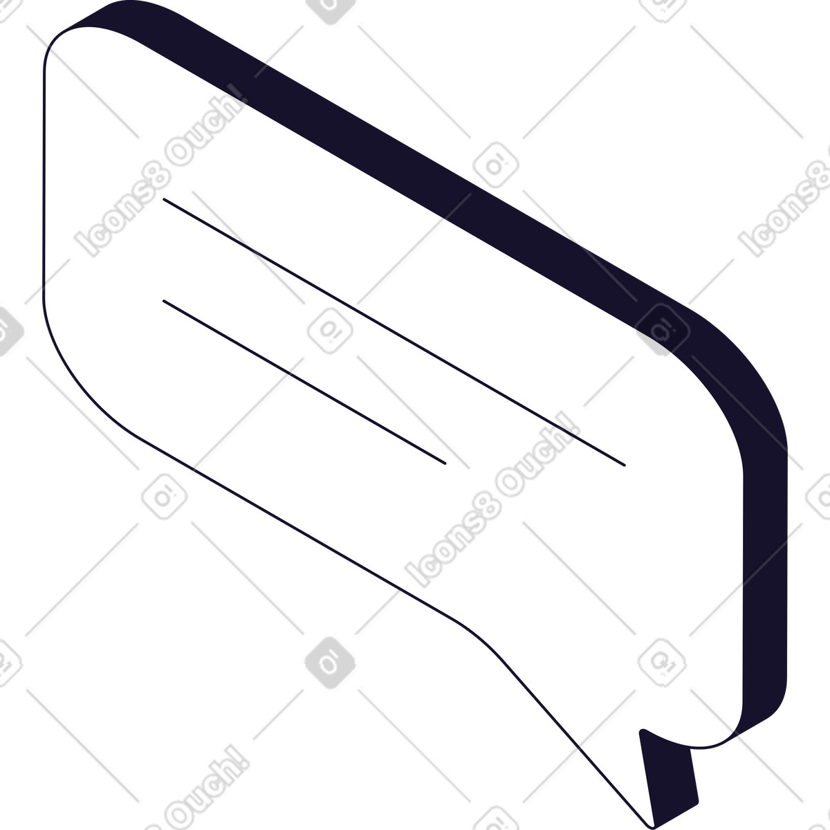 Illustration Bulle de chat blanche dans le style Node à télécharger aux formats PNG, SVG