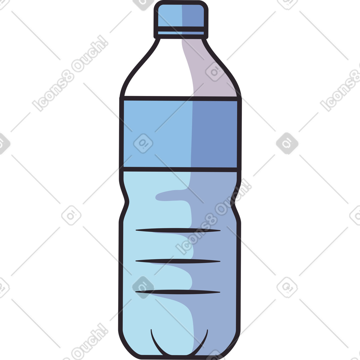 Ilustración Botella de agua en estilo Eastwood a descargar en PNG y SVG