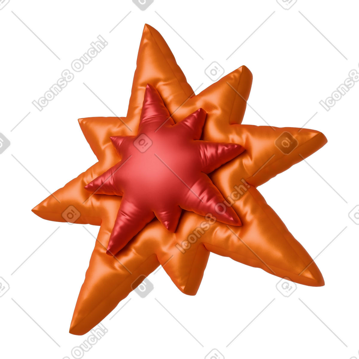 下载 3D Plush icons 风格的 Inflatable explosion shape 插画，支持 PNG、SVG 格式