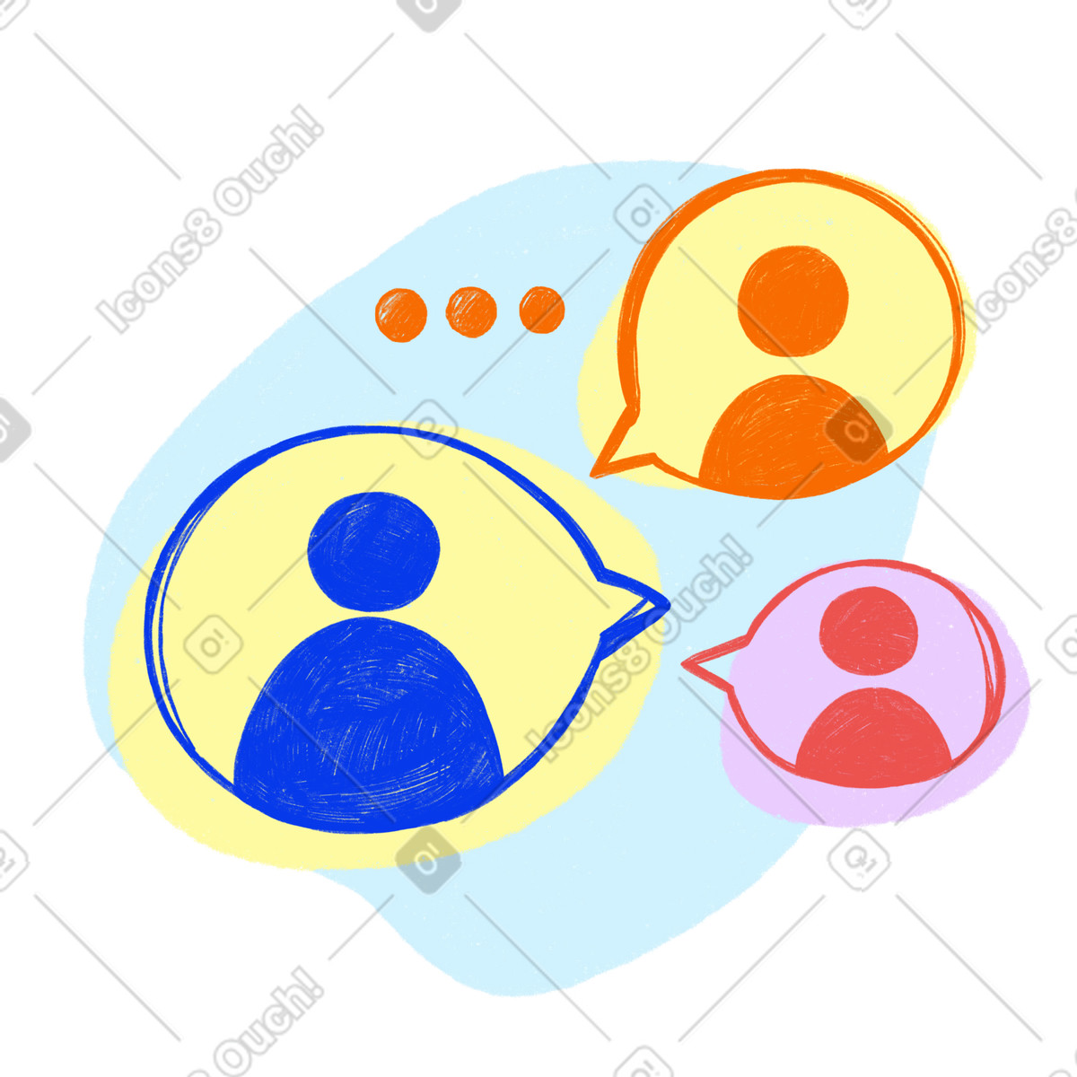 Ilustração de Reunião zoom online várias pessoas em no estilo Biro para baixar em PNG, SVG