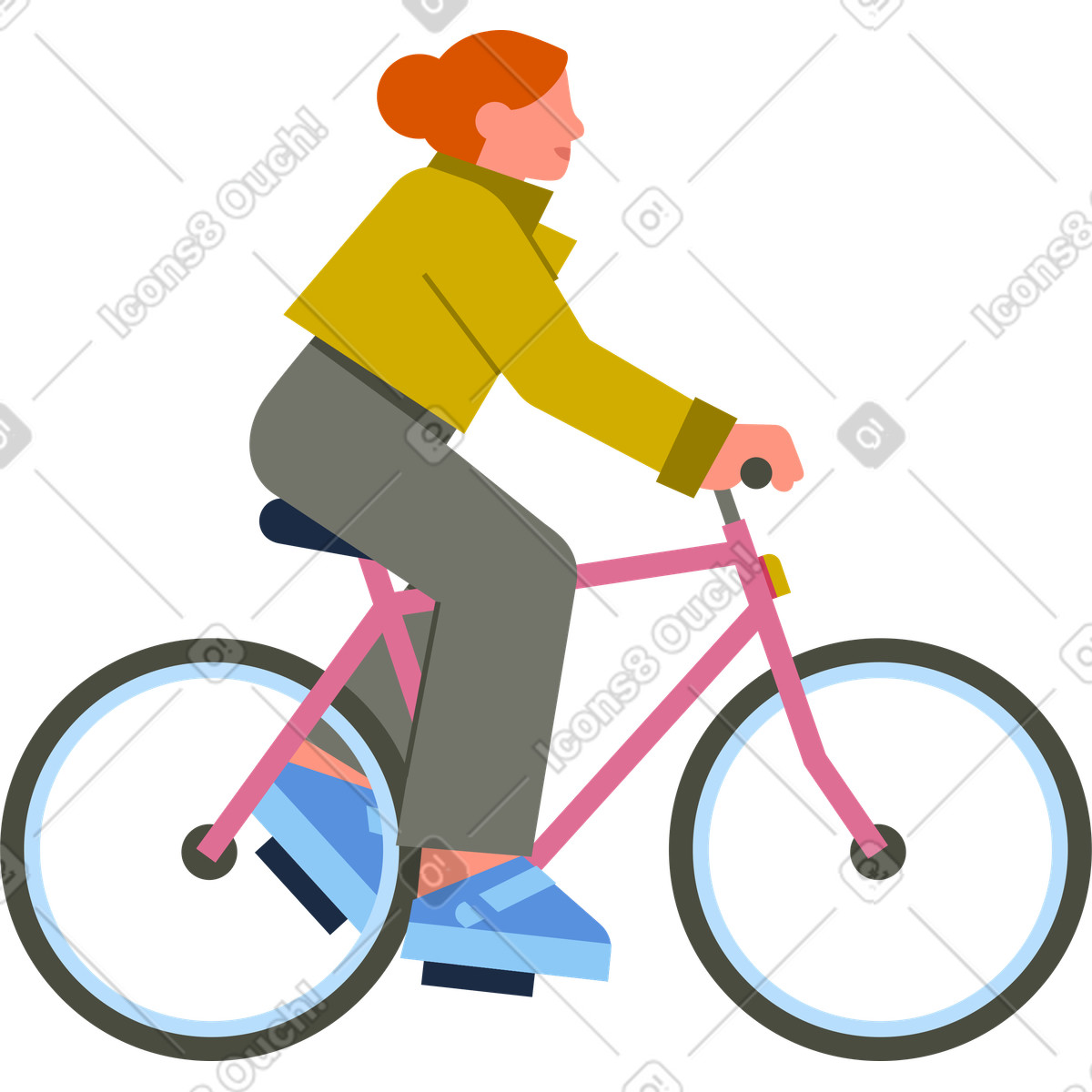Eco-friendly city mobility illustration in Vector style download in PNG, SVG
