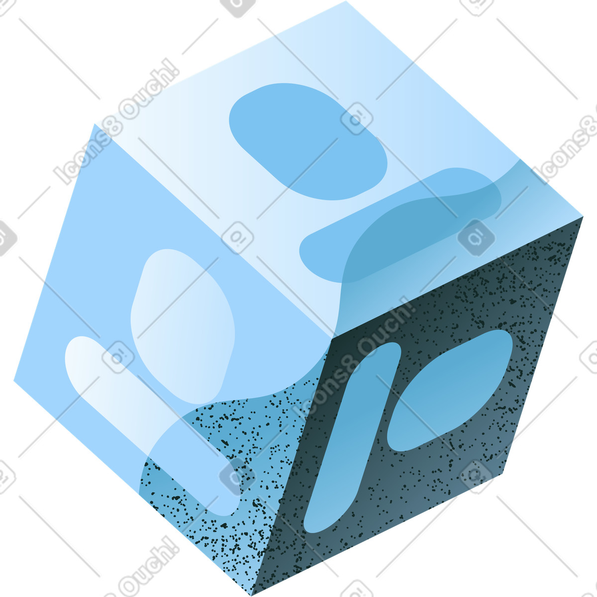 User icons on the sides of cube illustration in Concept style download in PNG, SVG