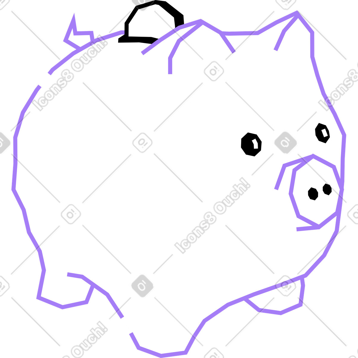 Ilustração de Cofrinho em no estilo Amethyst para baixar em PNG, SVG