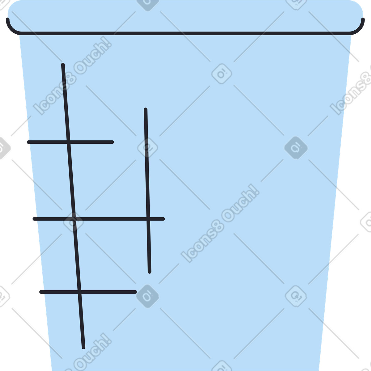 Illustration Corbeille à papier dans le style Boba télécharger aux formats PNG, SVG
