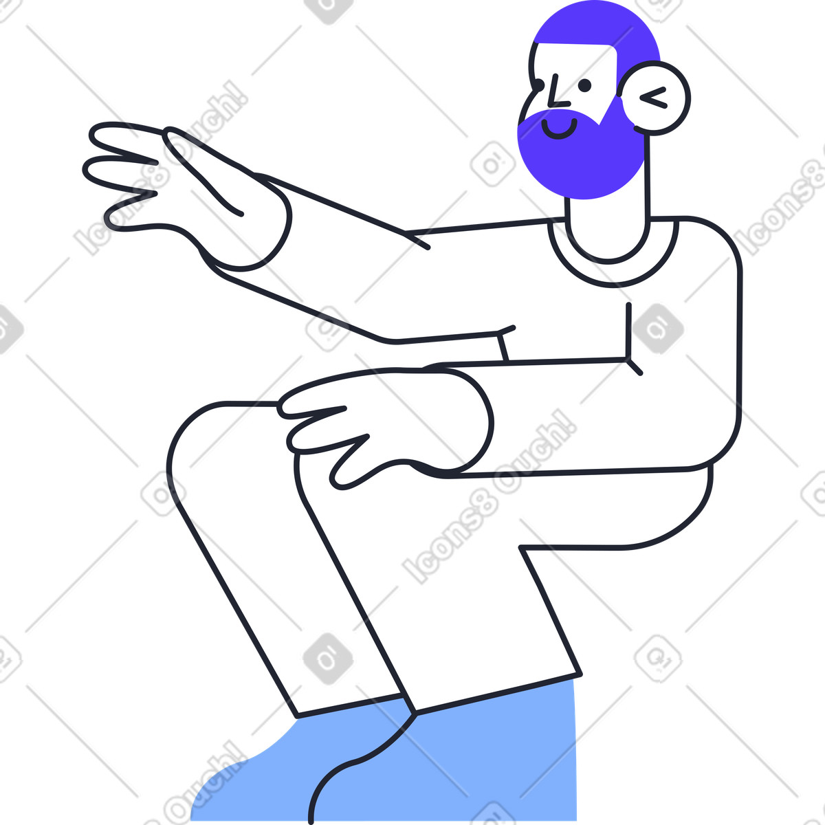 Ilustración Hombre en estilo Pablita a descargar en PNG y SVG