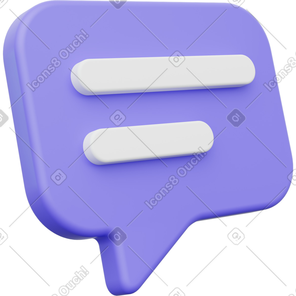 Speech bubble, purple chat icon, message symbol illustration in PNG, SVG