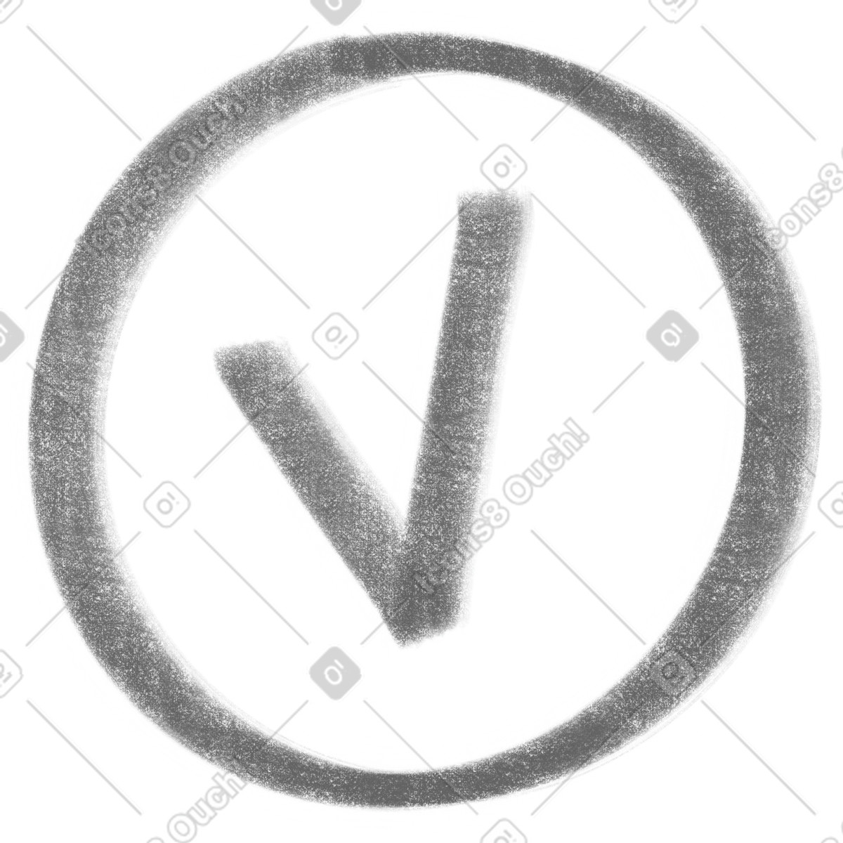 Gray checkmark in a circle illustrazione stile Company scarica PNG, SVG