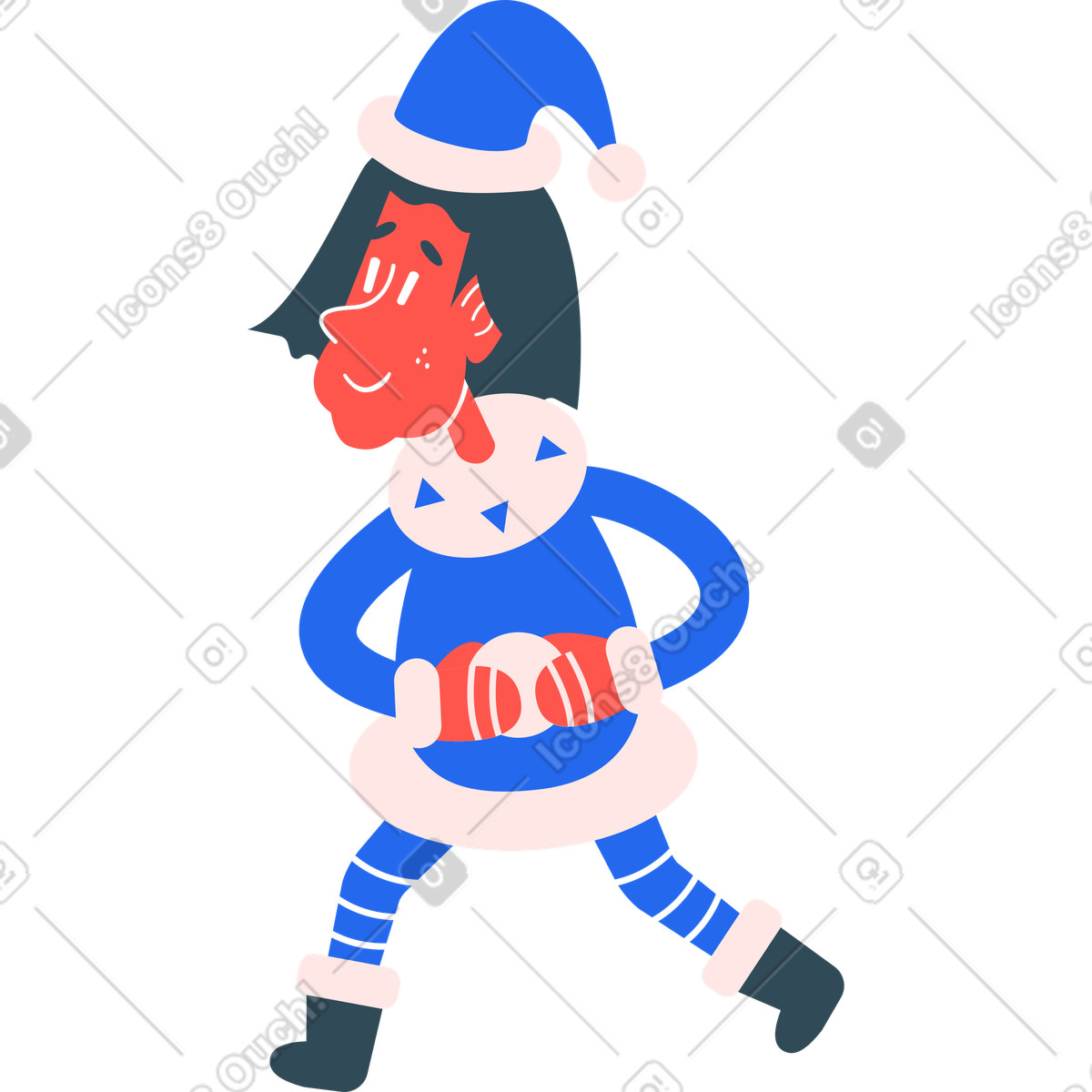 下载 Kingdom 风格的 玩雪球的女孩 插画，支持 PNG、SVG 格式