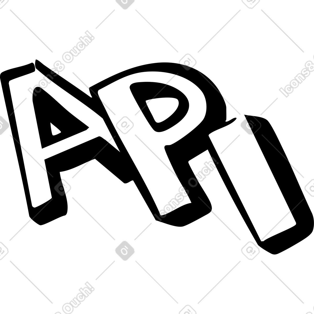 Api letters illustration in Line style download in PNG, SVG