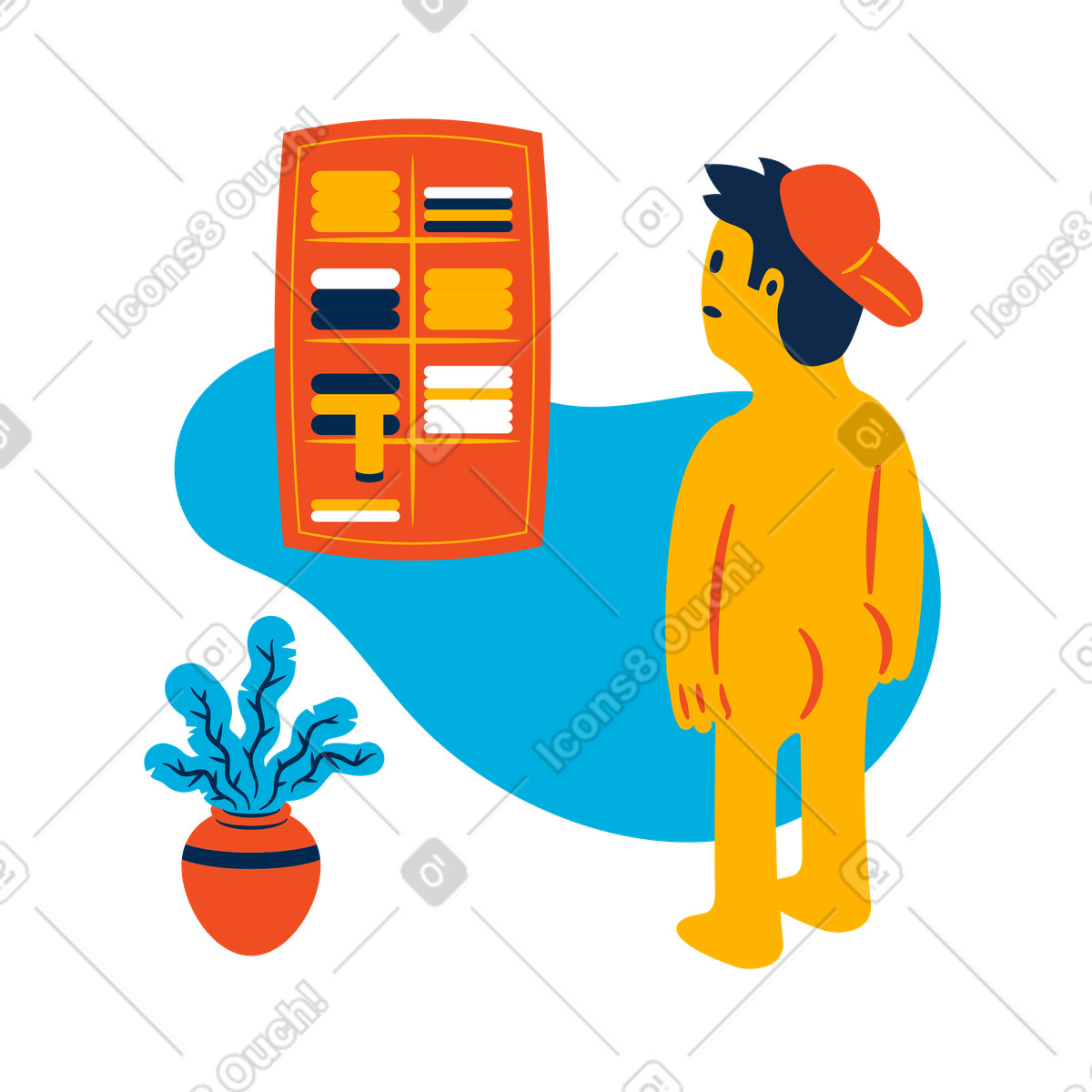 Ilustración No puedo elegir qué ponerme en estilo Flame a descargar en PNG y SVG