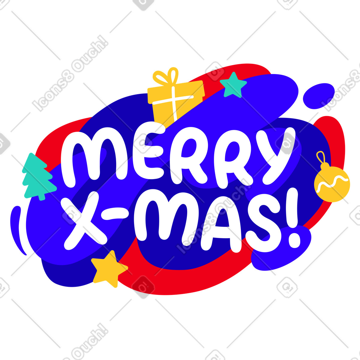 Rocky スタイルの メリー クリスマス レタリング のイラストをPNG、SVG形式でダウンロード