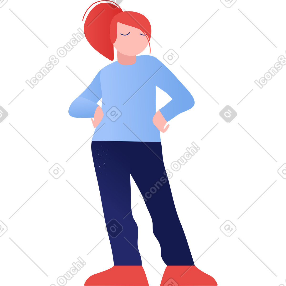 Illustration Girl standing dans le style Clip à télécharger aux formats PNG, SVG