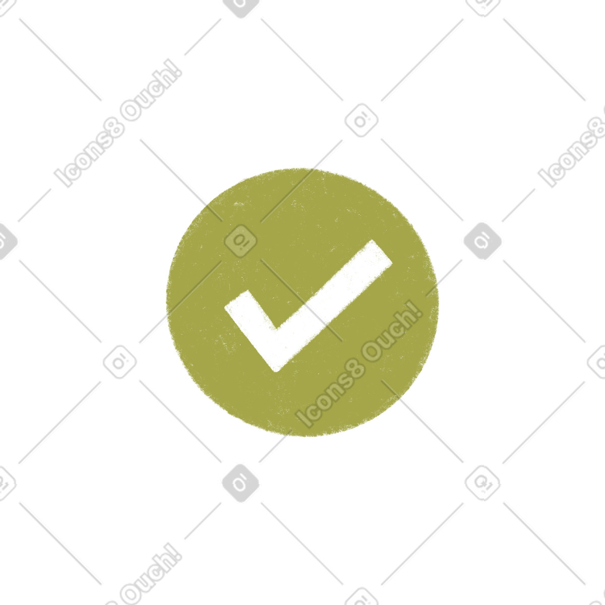 Green check mark illustration in Tutti style download in PNG, SVG