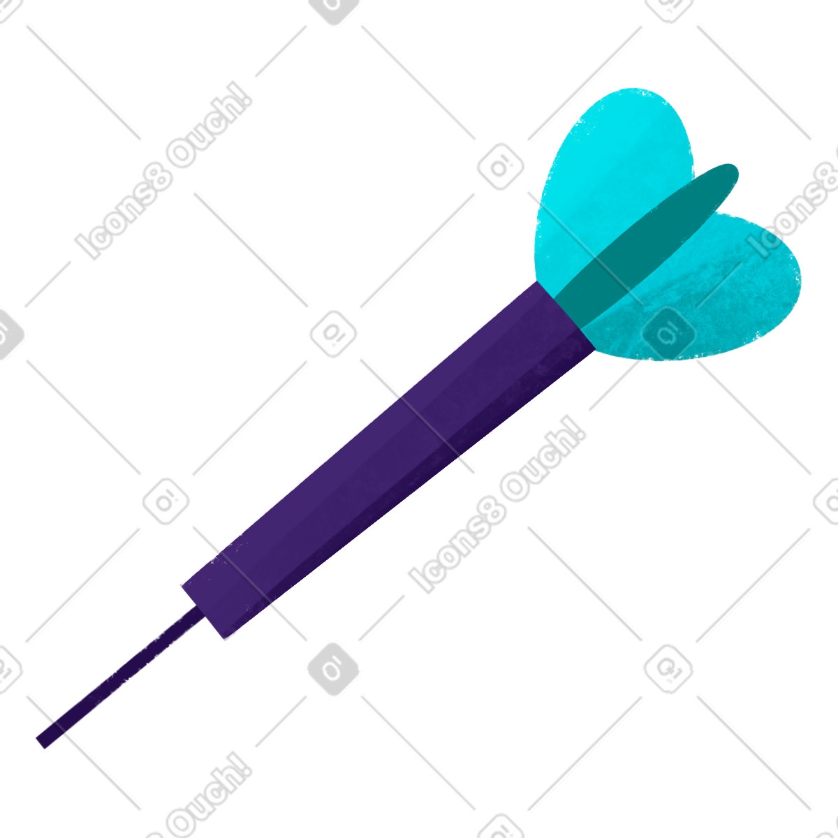 Blue dart illustration in Bonbon style download in PNG, SVG