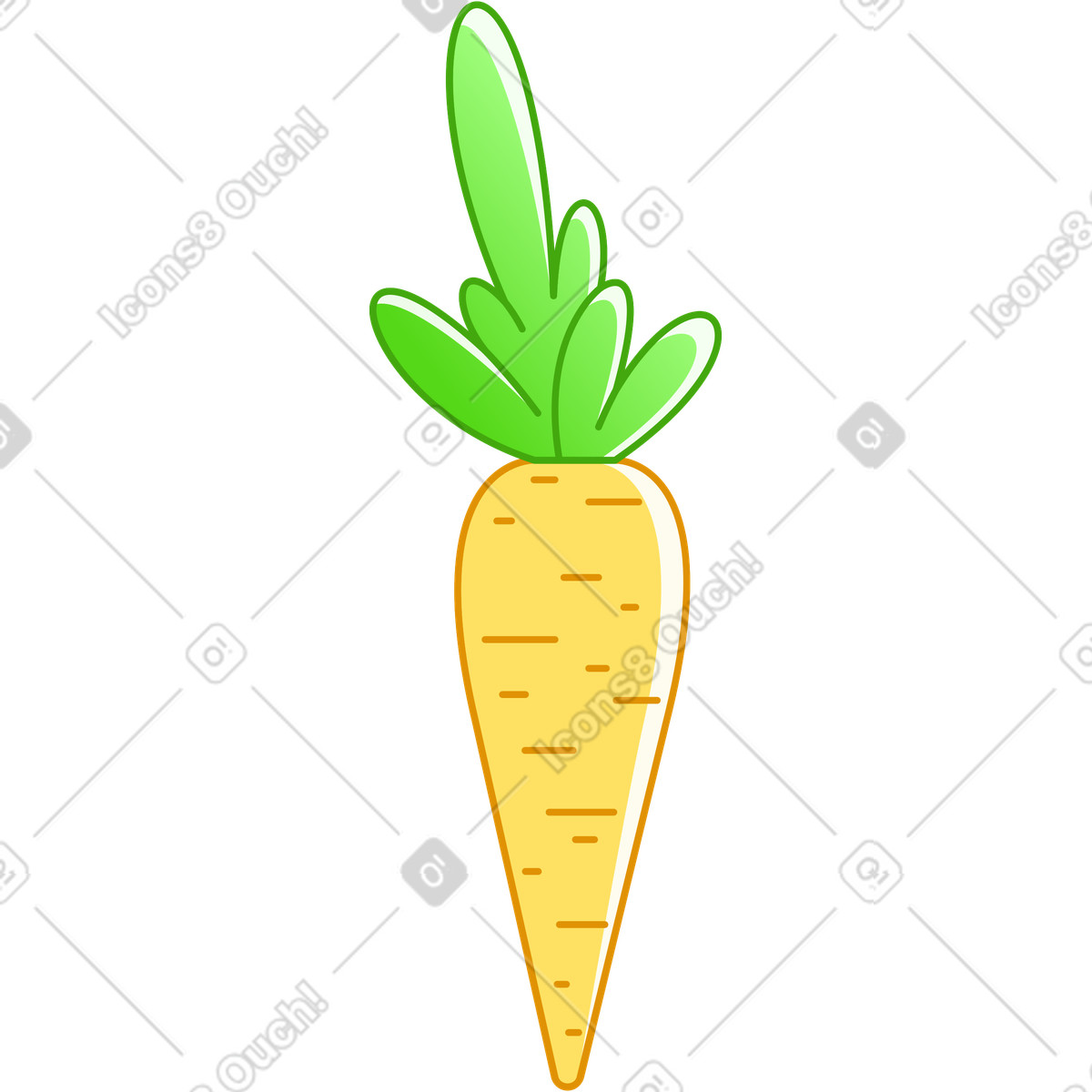 Ilustración Zanahoria en estilo Rainbow a descargar en PNG y SVG