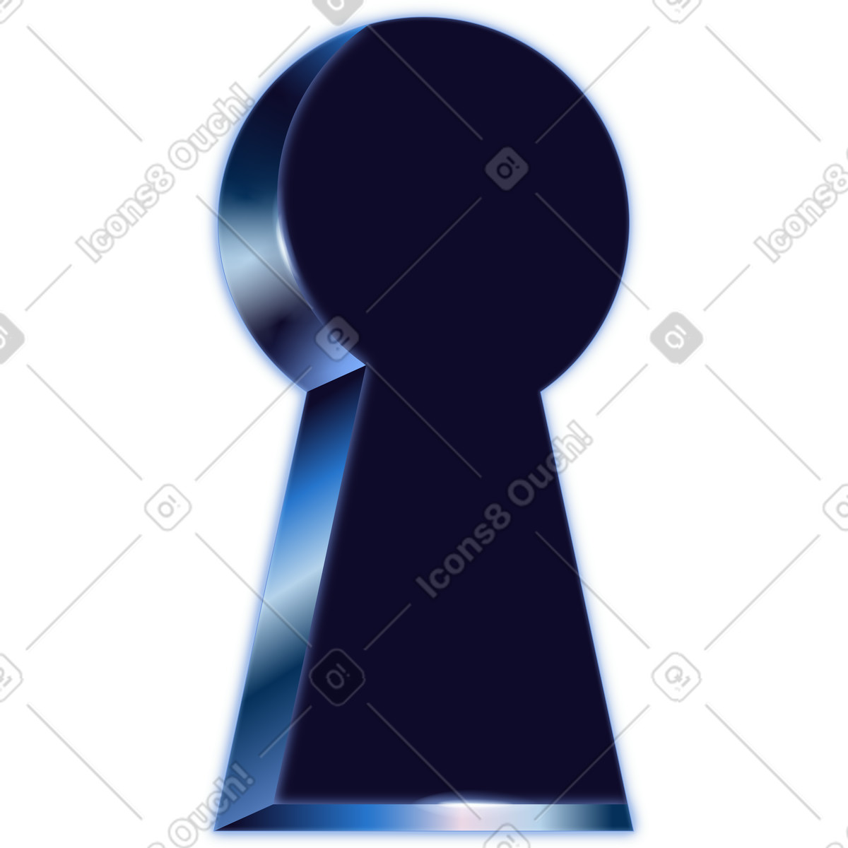 Ilustración Ojo de cerradura en estilo Dimension a descargar en PNG y SVG