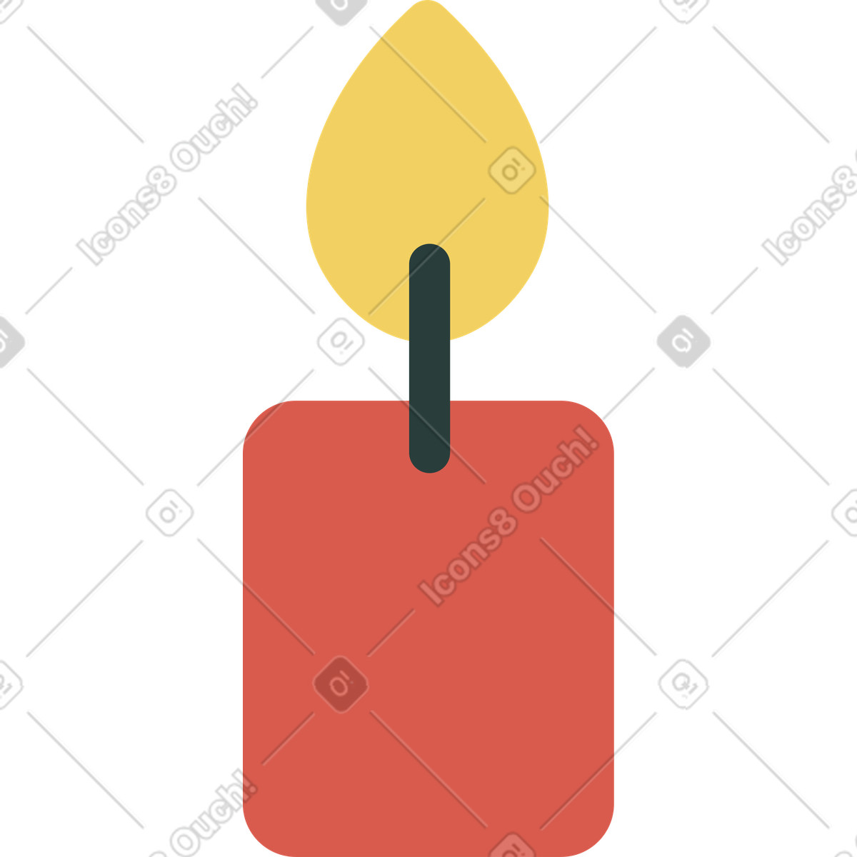 Kerze-Illustration im Macaroni-Stil als Download in PNG, SVG