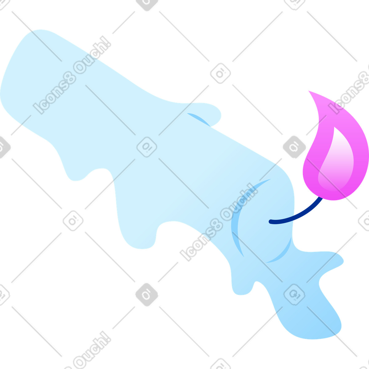 Candle illustration in Glossy style download in PNG, SVG