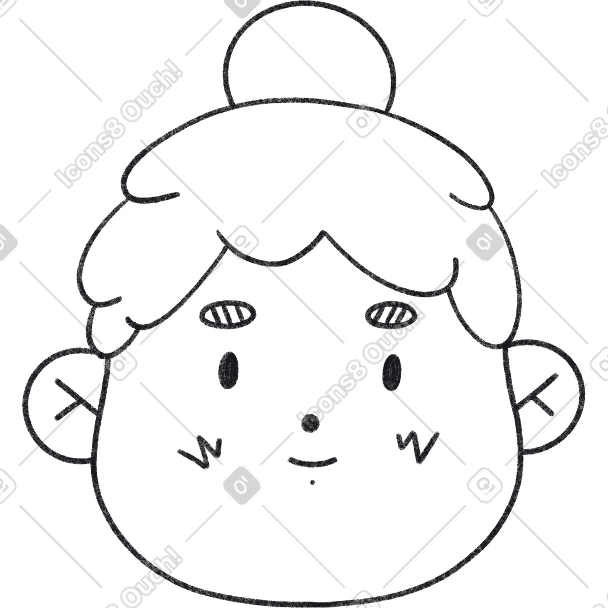 Mädchen-Illustration im Bonbon Line-Stil als Download in PNG, SVG
