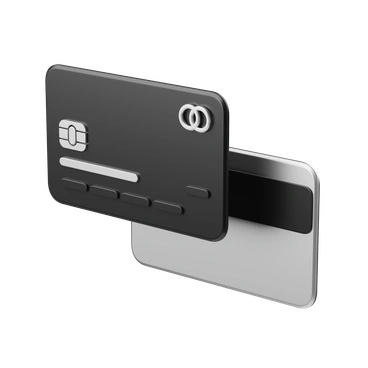 A black and silver credit card design - 3D Kit style illustration