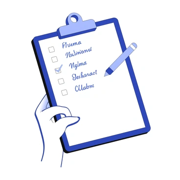 A clipboard is held in a friendly hand, displaying a neatly organized list. The list features several names written in clear, legible handwriting. A checkmark is being placed next to one of the names, indicating completion or approval. The clipboard has a metal clip at the top, and the hand is positioned in a way that shows engagement with the task at hand. The background is simple, allowing focus on the clipboard and the action of checking off the name.