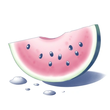 A cheerful vector scene featuring a slice of watermelon with seeds and a splash of summer vibes.