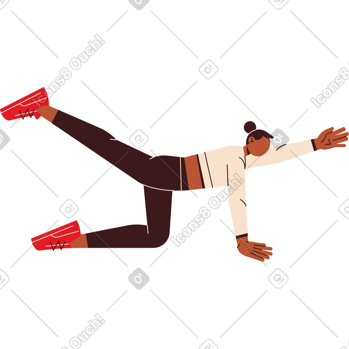 Illustration Jeune femme faisant du yoga dans le style Folks à télécharger aux formats PNG, SVG
