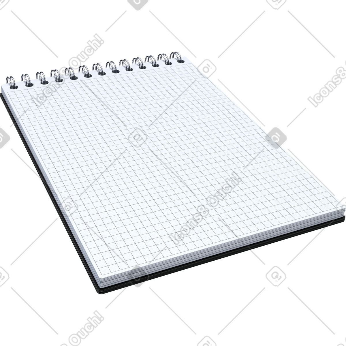 Squared notebook, technical notes, project documentation illustration in PNG, SVG