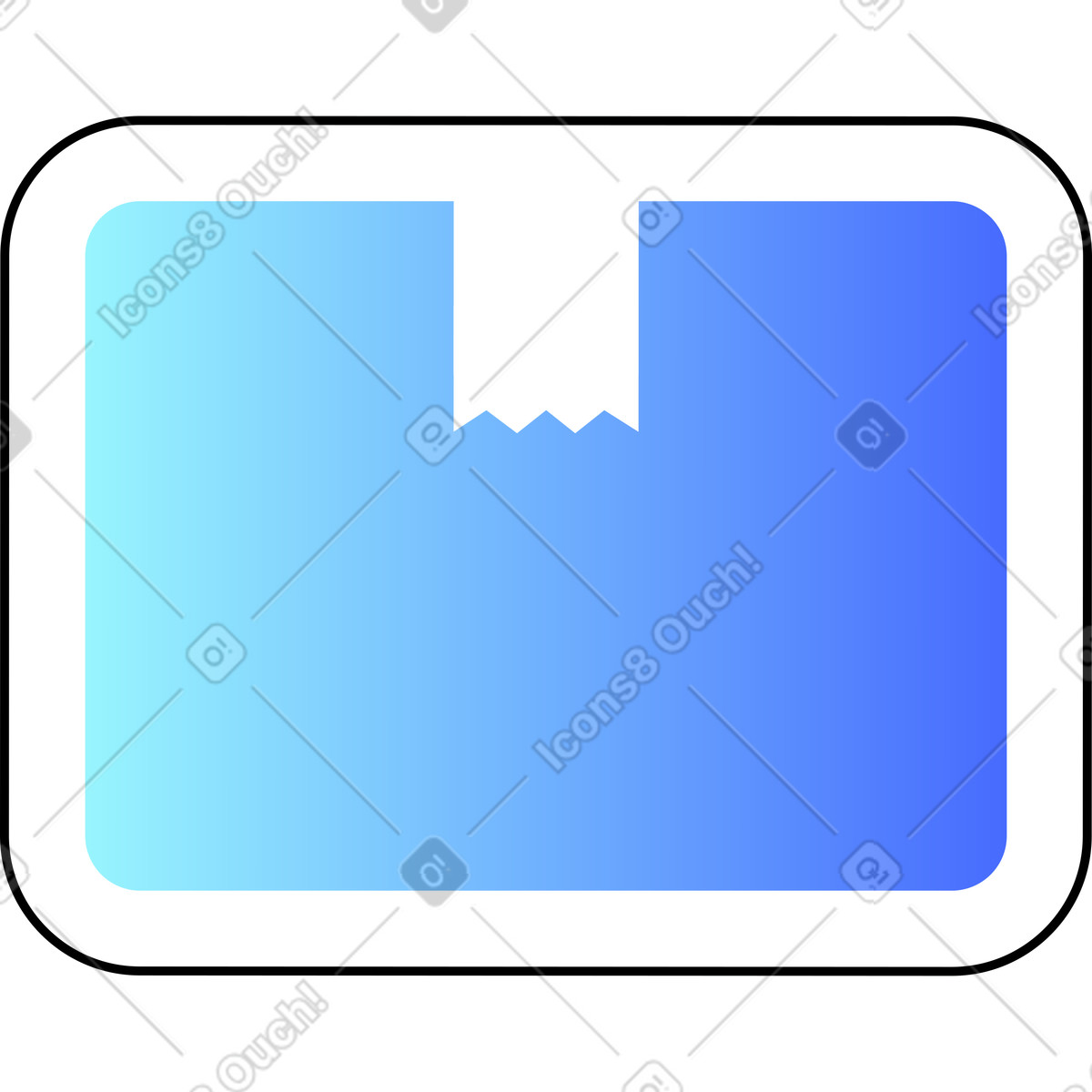 Kasten mit paket-Illustration im Azure-Stil als Download in PNG, SVG