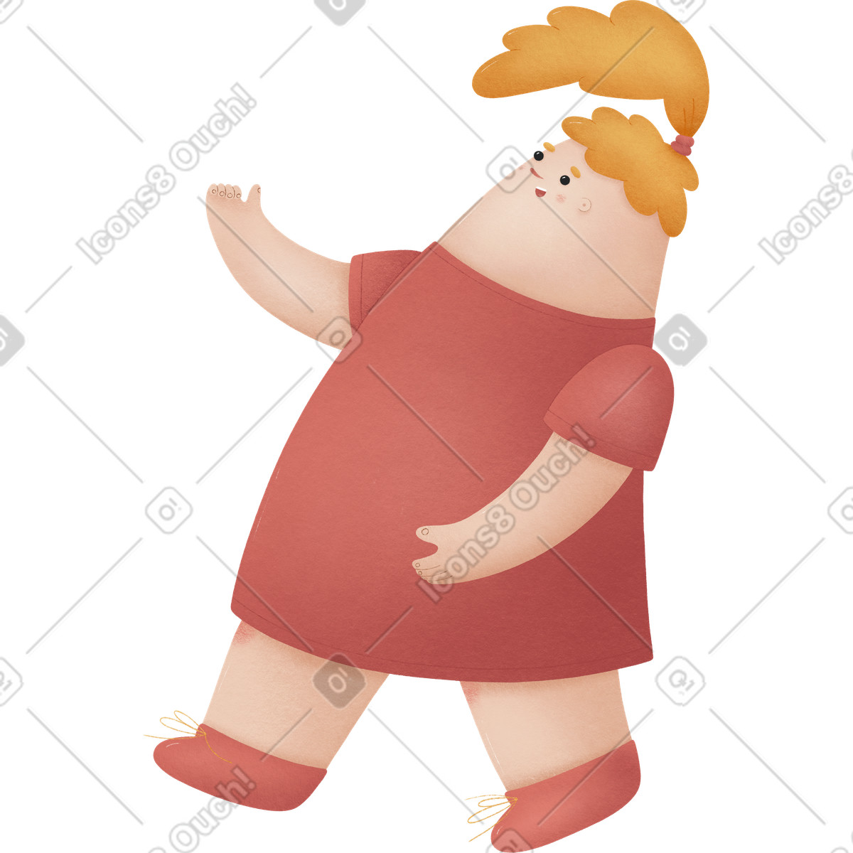 Ilustración Niña en estilo Woolly a descargar en PNG y SVG