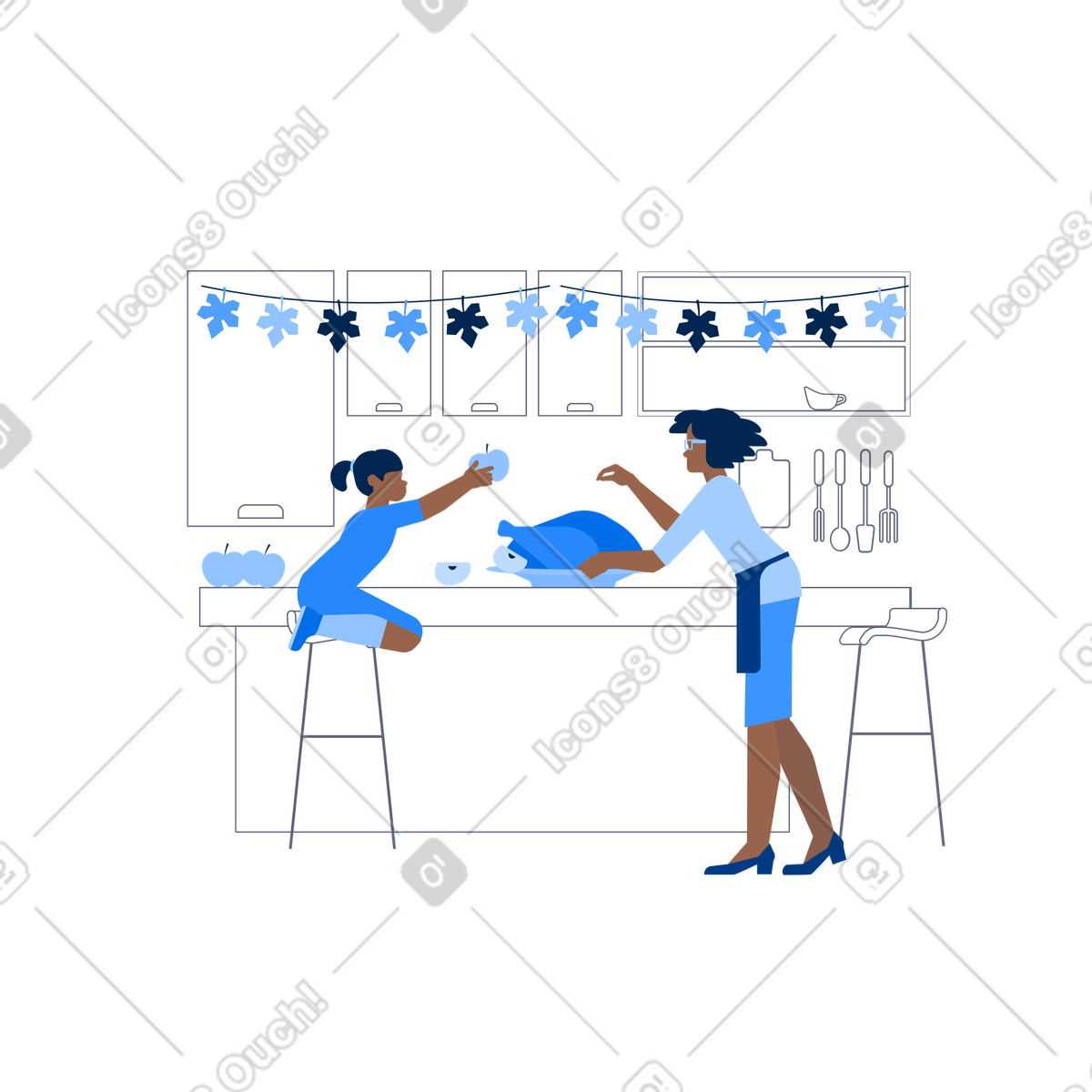 Ilustração de Cozinhar para o dia ação graças em no estilo Urban baixar em PNG, SVG