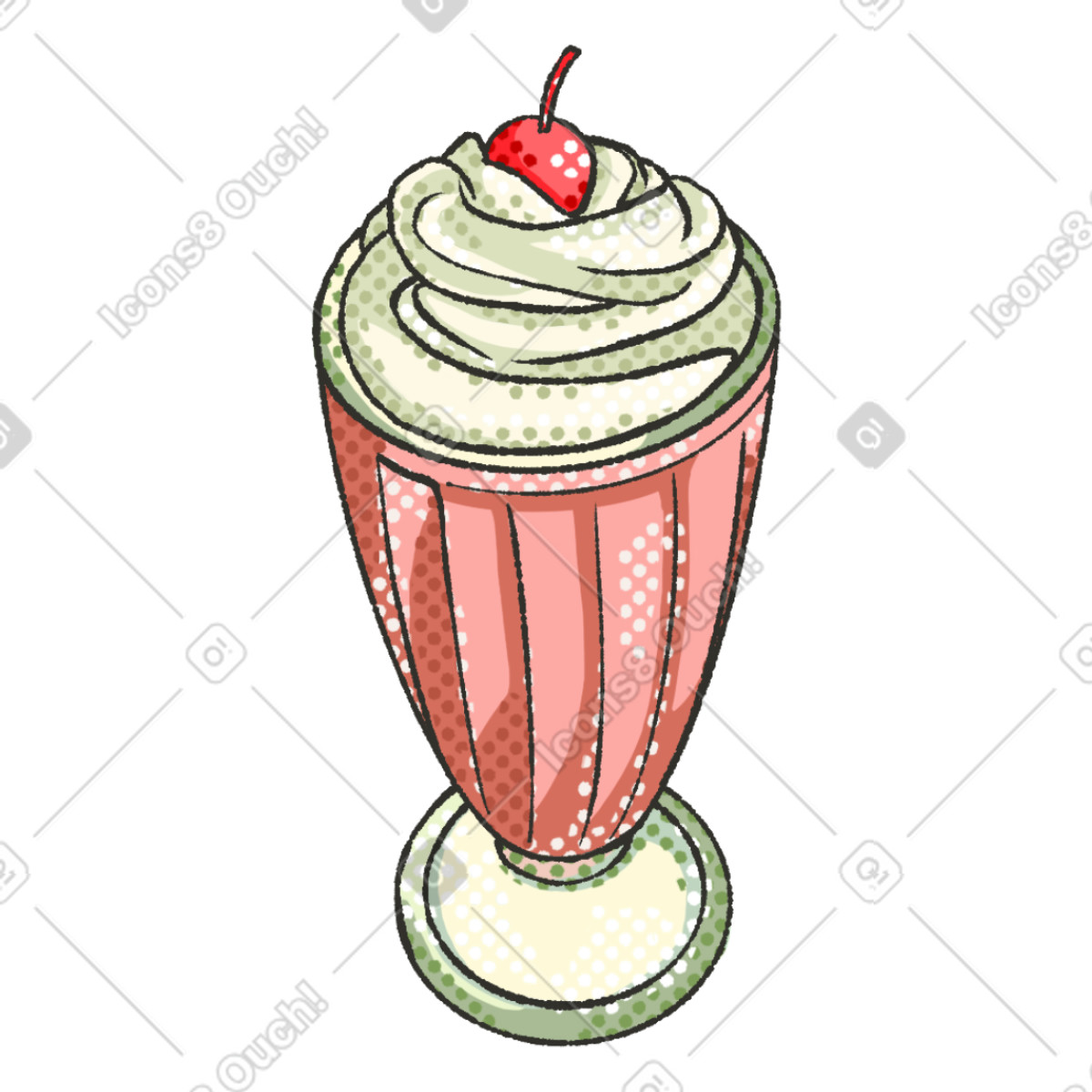 Ilustración Whipped cream cocktail en estilo Dots a descargar en PNG y SVG