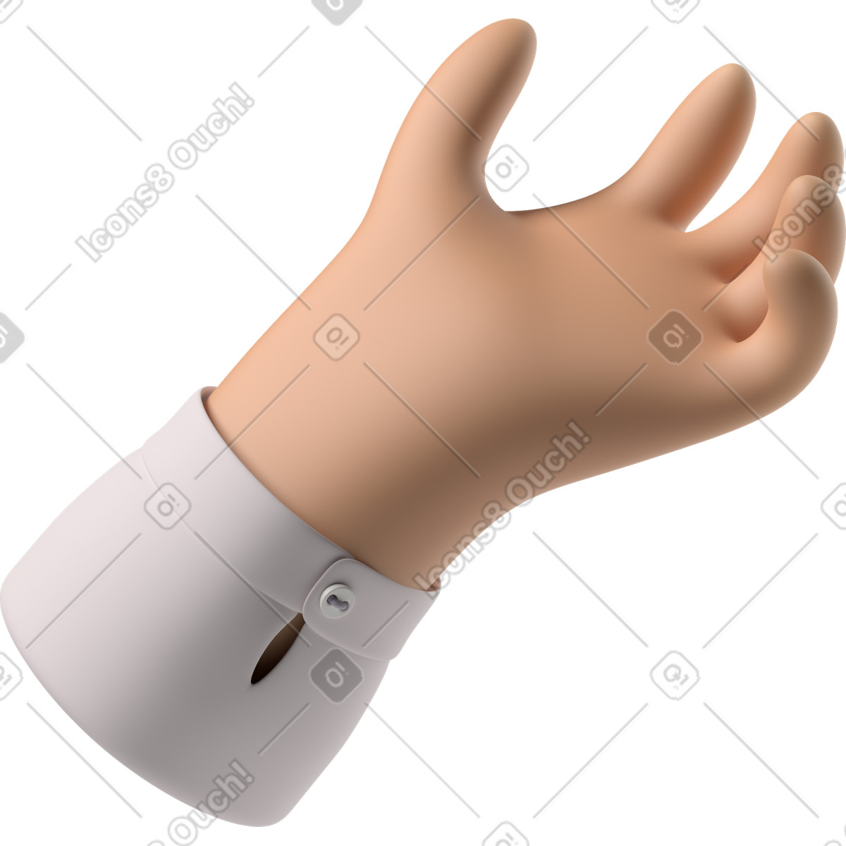 下载 3D Hands Fun&Wild 风格的 晒黑的皮肤手给 插画，支持 PNG、SVG 格式